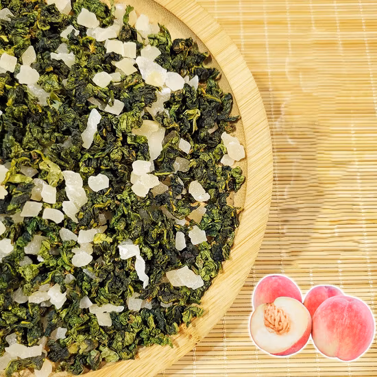 Venta al por mayor Té blanco de melocotón Oolong Té de hojas sueltas de melocotón Oolong Té de sabor de mezcla de frutas y flores